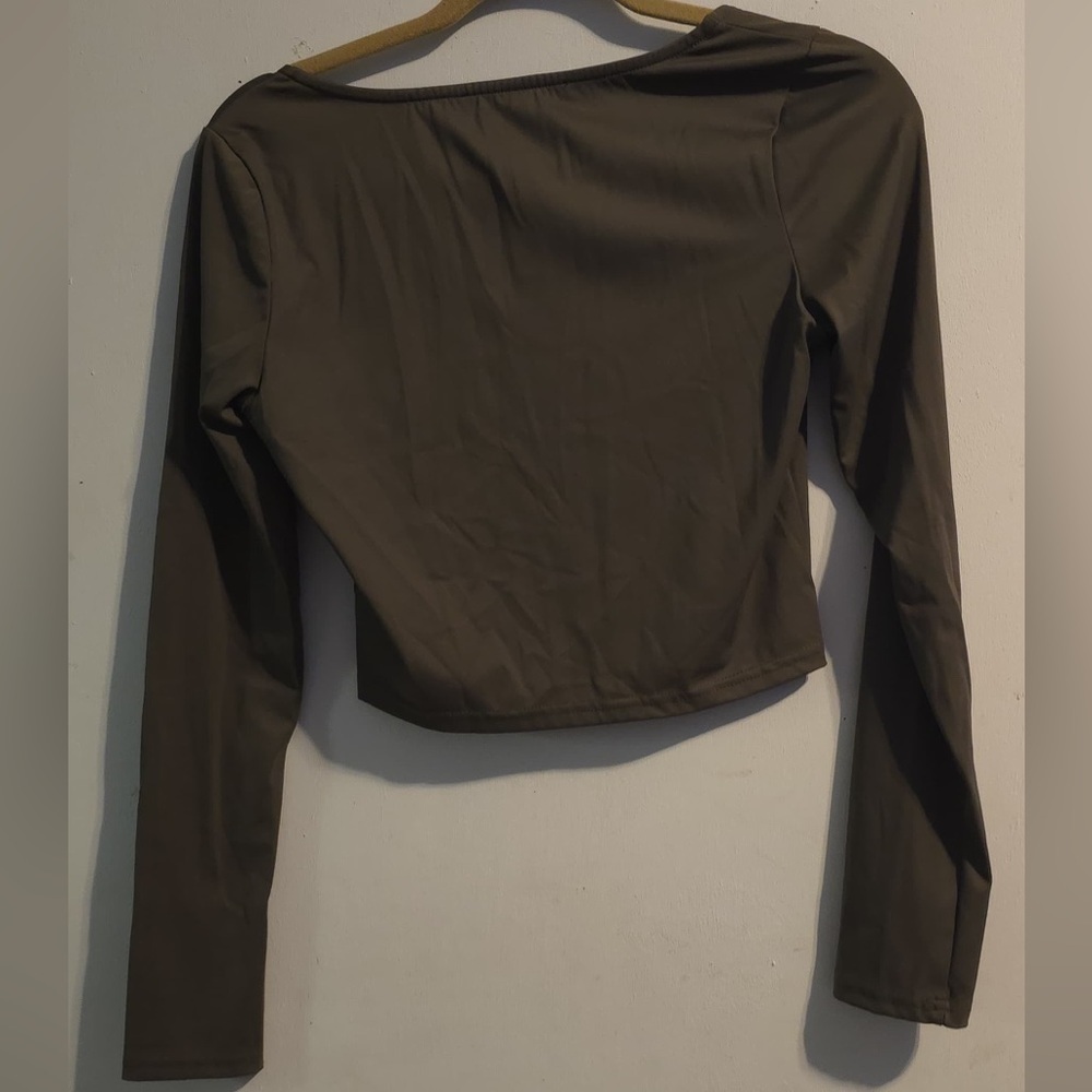 Elegant Brown Long Sleeve Bodysuit - Picture 4 of 10